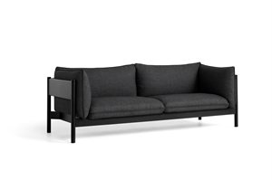 HAY - 3 pers. sofa - Arbour - RE-WOOL 198 / BLACK WATER-BASED LACQUERED SOLID BEECH